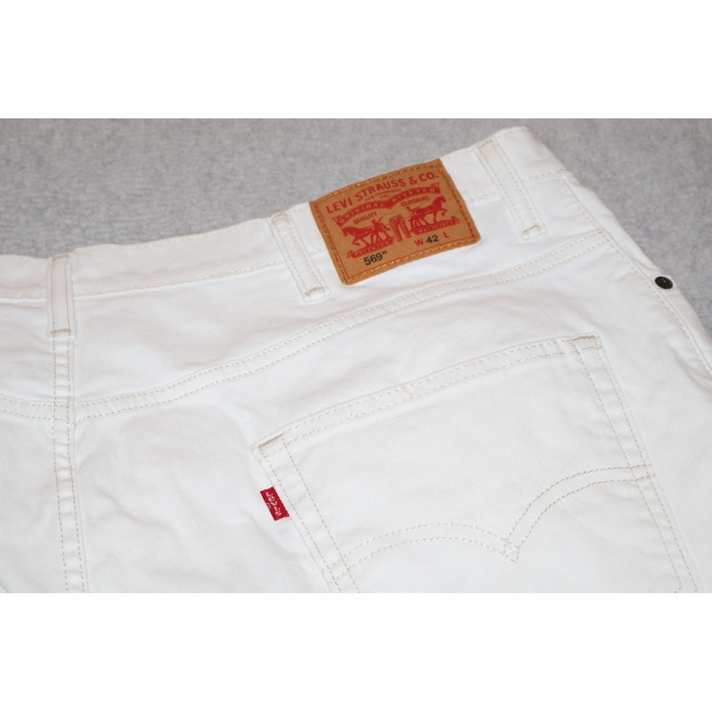 Levi Strauss 569 Loose Straight Jean Shorts Mens 42 White Denim 5-Pocket Casual